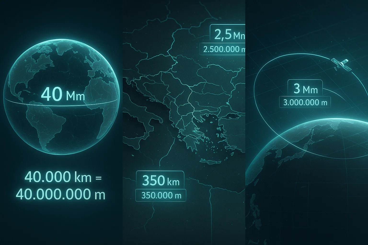 Konverter Megameter ke Meter