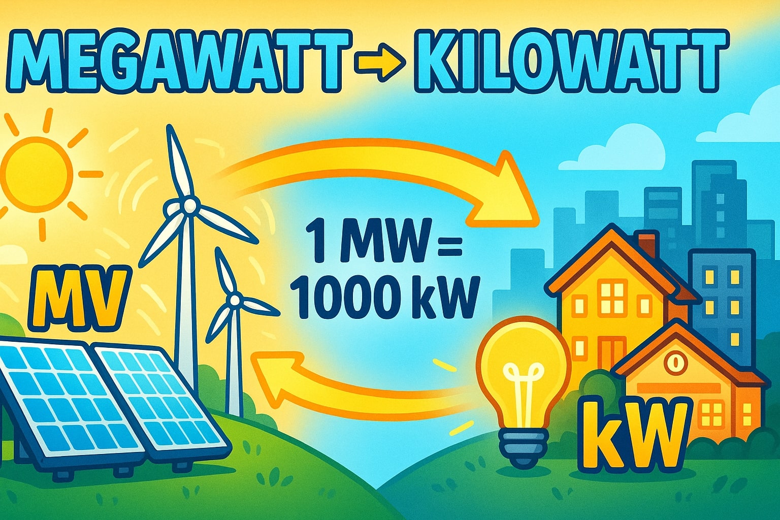 Konverter Megawatt ke Kilowatt