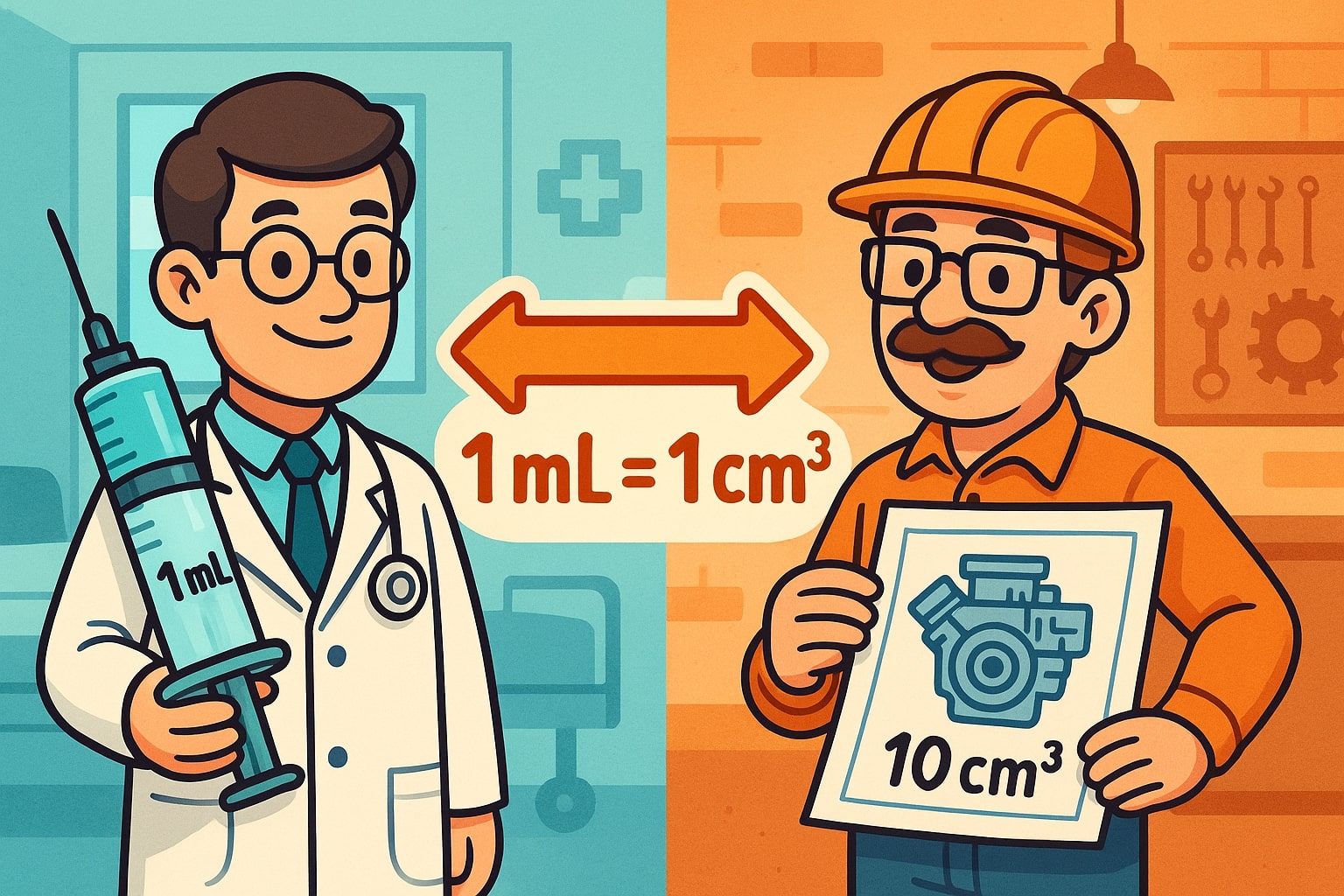 Konverter Mililiter ke Sentimeter Kubik