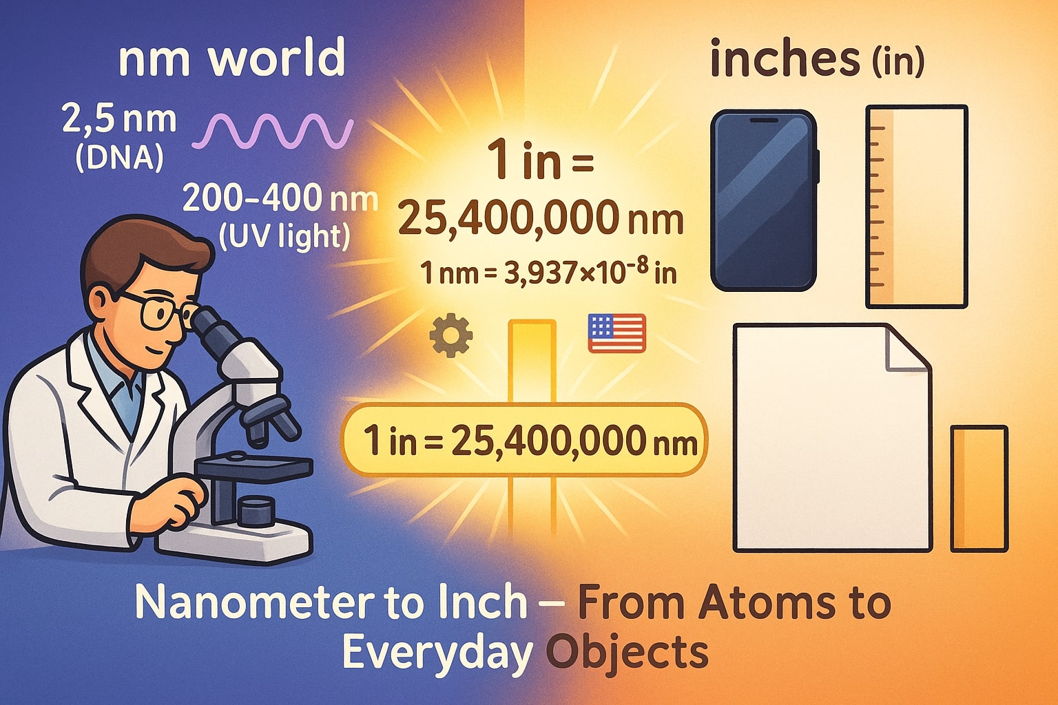 Konverter Nanometer ke Inci