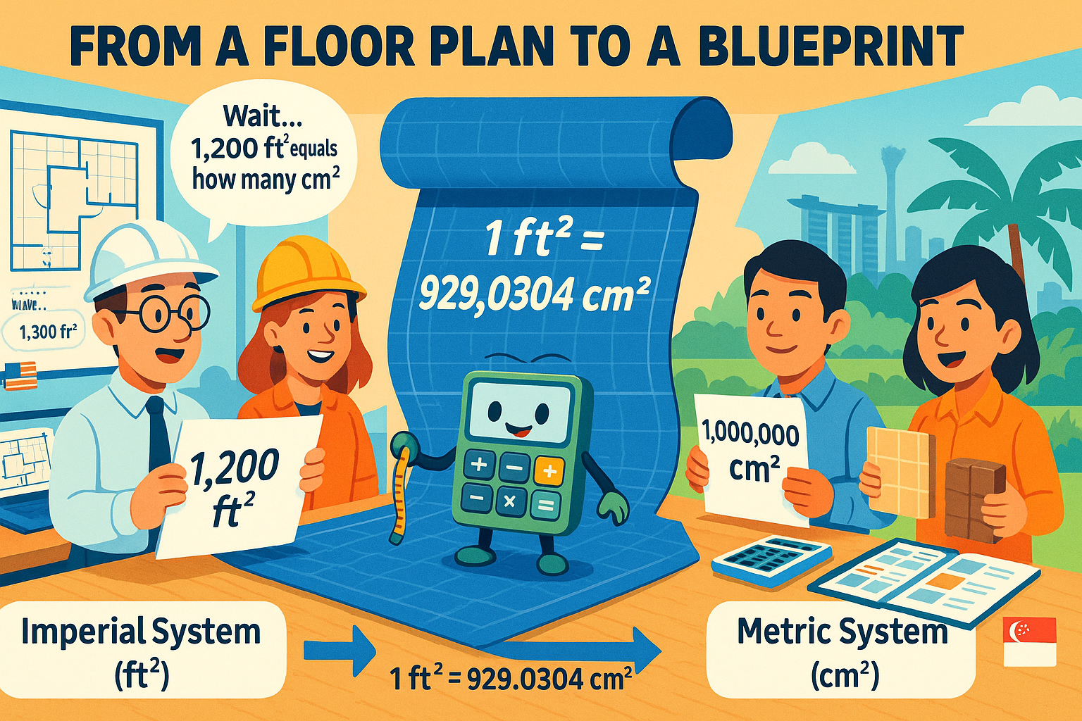 Konverter Kaki Persegi ke Sentimeter Persegi