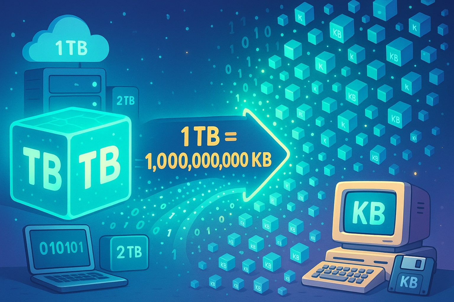 Konverter Terabyte ke Kilobyte